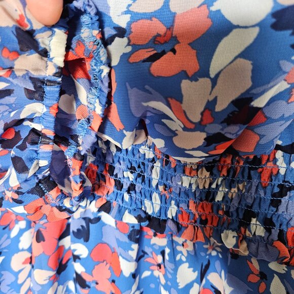 NWT Vince Camuto Dress Blue Floral Size 8 - Picture 6 of 14